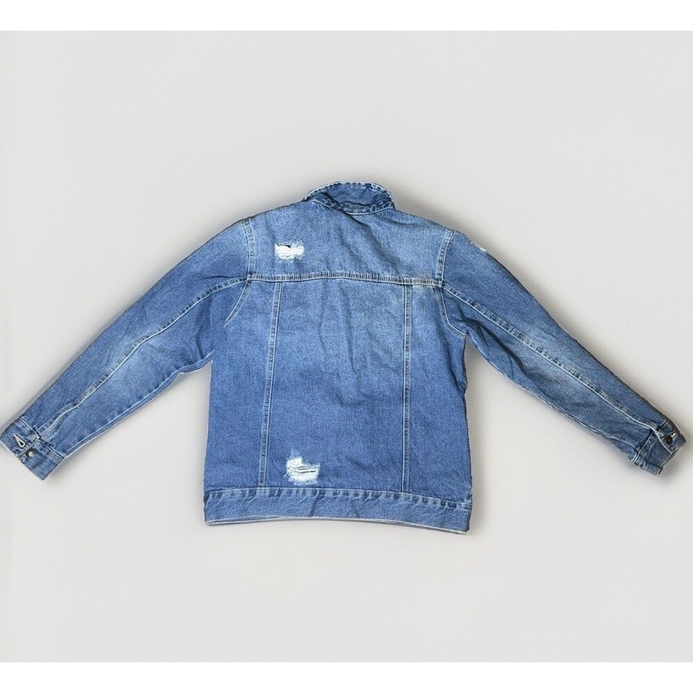 Vintage Distressed Roebuck and  Jean Jacket Blue Denim Sz M Button Up Women’s - Picture 4 of 8